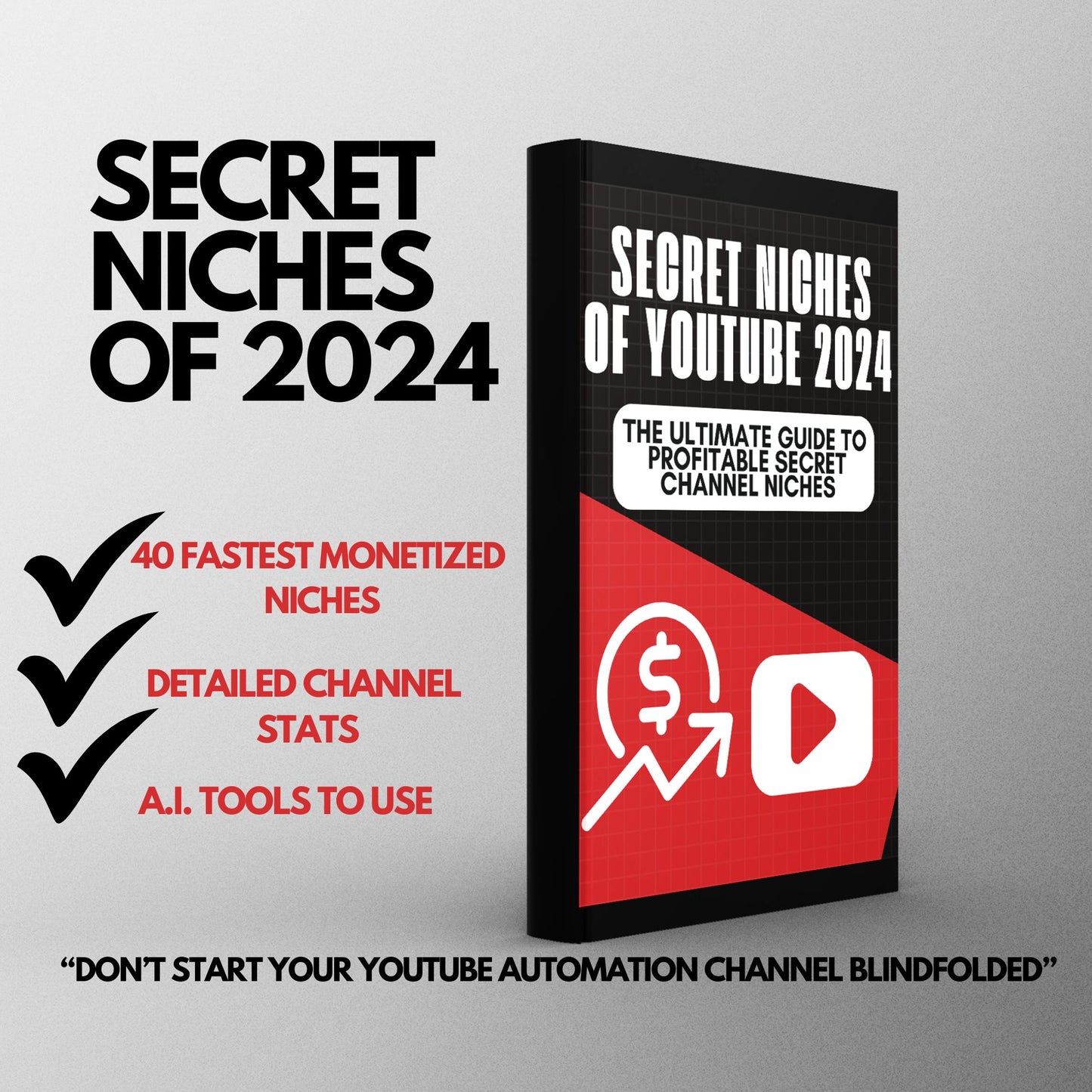 Secret Niches of YouTube 2024: The Ultimate Guide to Profitable Secret Channel Types Get Monetized Fast on YouTube with AI Channels - Mindshift Masterz