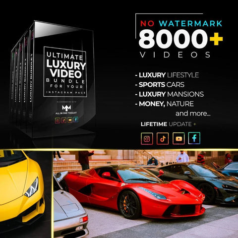 Luxury lifestyle video compilation featuring exotic cars and mansions